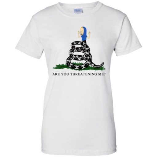 Mens Gadsden Flag Beavis Are you Threatening Me T-Shirt