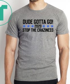 Dude Gotta Go Stop The Craziness 2020 Unisex T-Shirt