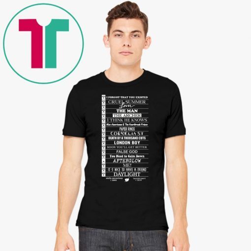 Stella Taylor Swift Black Tee With Tracklist Classic T-Shirt