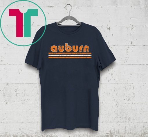 Vintage Auburn Football Retro Three Stripe Weathered T-Shirt