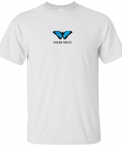Yours truly blue butterfly shirt