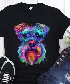 Schnauzer art splash Mens Womens T-Shirt