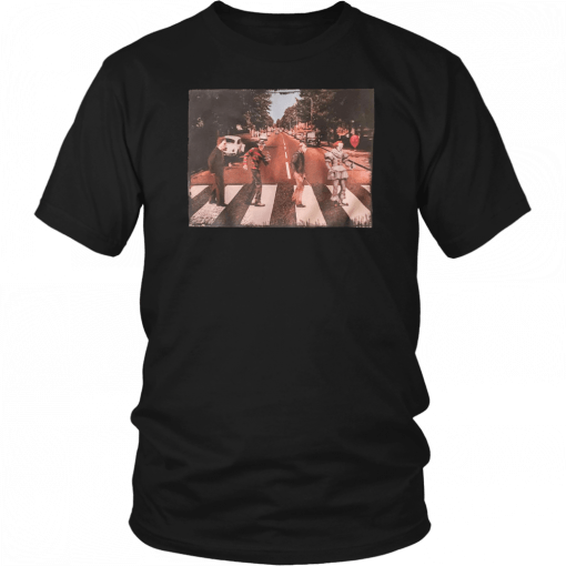 Horror movie characters walking abbey road Tee Shirt