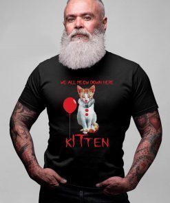 Funny Halloween Gift We All Meow Down Here Kitten It Movie T-Shirt