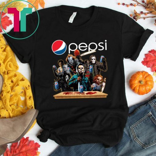 Horror Characters Drinking Pepsi T-shirt Funny Halloween Gift