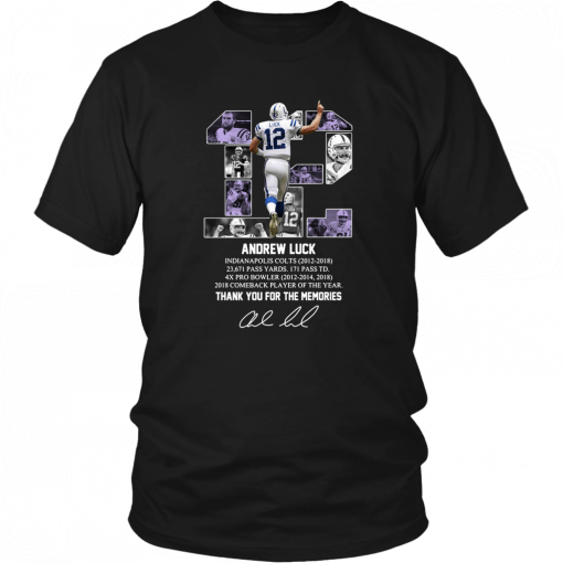 12 andrew luck thank you for the memories signature Offcial T-Shirt