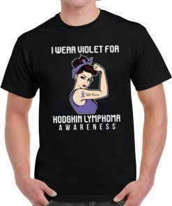 I Wear Violet For Hodgkin Lymphoma Awareness For Cancer Warrior Classic T-Shirt