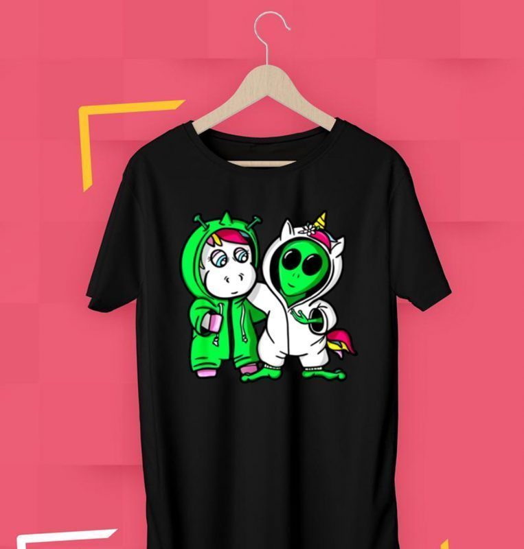 Unicorn vs Alien Costume Halloween Shirt