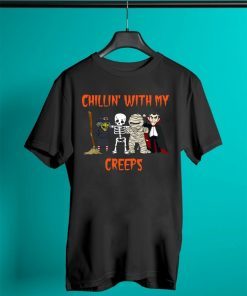 Chillin With My Creeps Vampire Skeleton 2019 T-Shirt