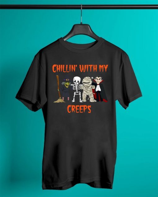 Chillin With My Creeps Vampire Skeleton 2019 T-Shirt