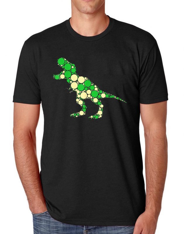 Green polka dot t-rex dinosaur international dot day 2019 T-Shirt