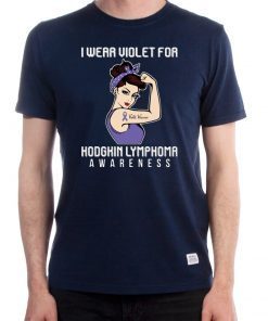 I Wear Violet For Hodgkin Lymphoma Awareness T-shirt For Cancer Warrior Tee