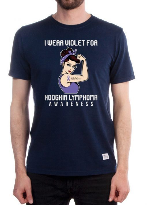 I Wear Violet For Hodgkin Lymphoma Awareness T-shirt For Cancer Warrior Tee