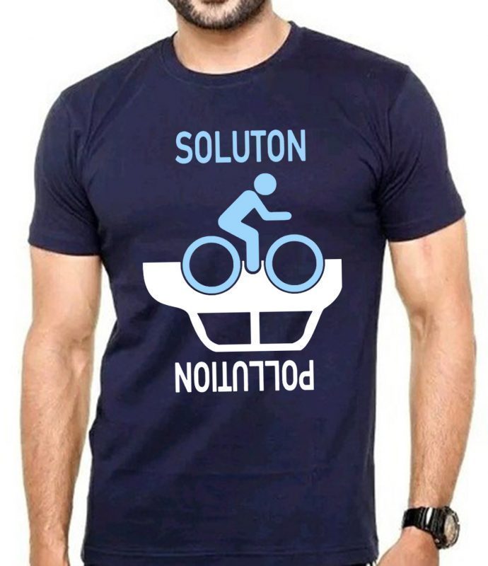 Biking Is Solution To Pollution Tee Shirt