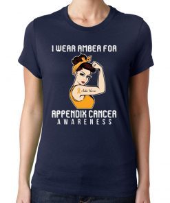 I Wear Amber For Appendix Cancer Awareness For Cancer Warrior Unisex T-Shirt