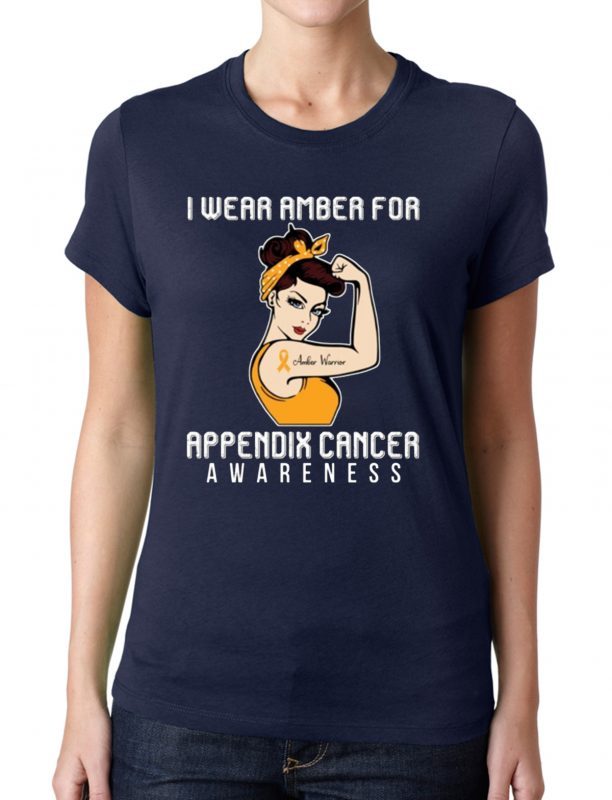 I Wear Amber For Appendix Cancer Awareness For Cancer Warrior Unisex T-Shirt