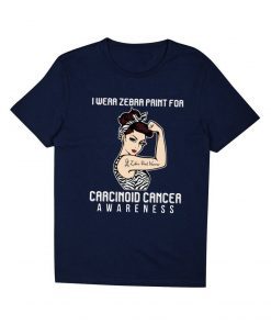 I Wear Zebra Print For Carcinoid Cancer Awareness For Cancer Warrior T-Shirt