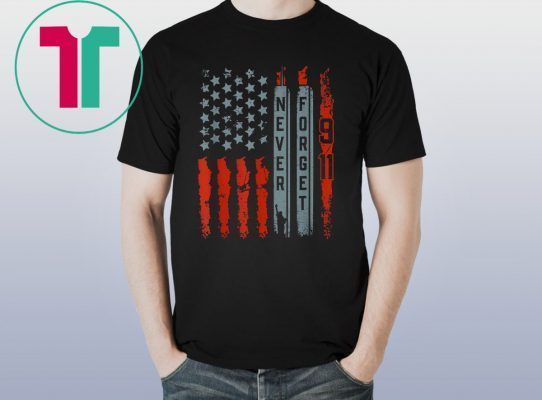 American Flag Never Forget 911 Memorial T-Shirt