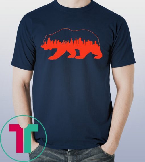 Bear Walking Downtown Chicago City Skyline T-Shirts