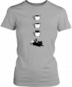 Black cat Coffee Cat Funny T-Shirt