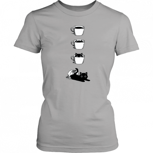 Black cat Coffee Cat Funny T-Shirt