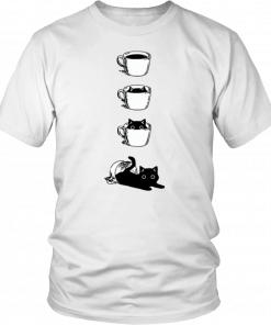 Black cat Coffee Cat Funny T-Shirt