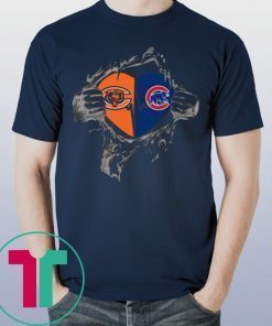 CHICAGO BEARS AND CHICAGO CUBS INSIDE ME TEE SHIRT