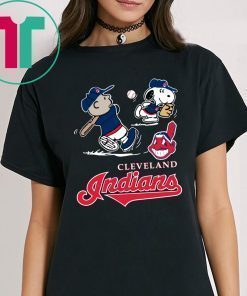 Charlie Brown Snoopy Cleveland Indians Tee Shirt