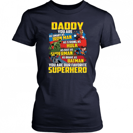 Father's Day, Marvel, Fathers Day Ironman Funny Daddy Superhero Tee Shirt