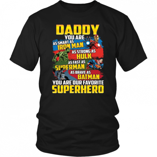 Father's Day, Marvel, Fathers Day Ironman Funny Daddy Superhero Tee Shirt