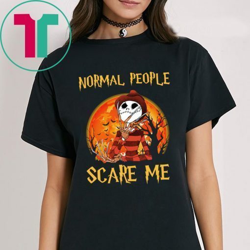 Freddy Jack Skellington Normal People Scare Me Tee Shirt