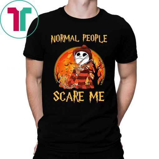 Freddy Jack Skellington Normal People Scare Me Tee Shirt