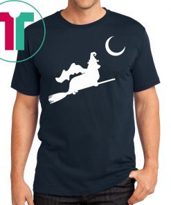 Corgi Witch Flying Silhouette Halloween T-Shirt