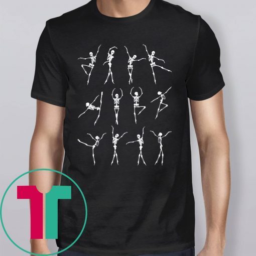 Dancing Ballet Pattern Skeleton Ballerina Costume Halloween T-Shirts