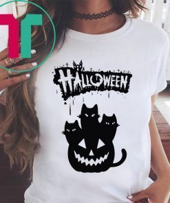 Original Halloween Pumpkin Cats Tee Shirt