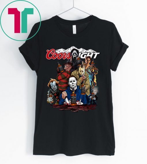 Halloween Horror Characters Coors Light Tee Shirt