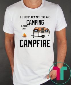 I just want to go camping and smell like a campfire funny t-shirt