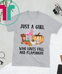 Just a girl who loves fall and Flamingos Tee Shirt