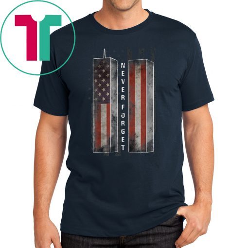 Never Forget Patriotic 911 American Flag T-Shirt for Mens Womens Kids