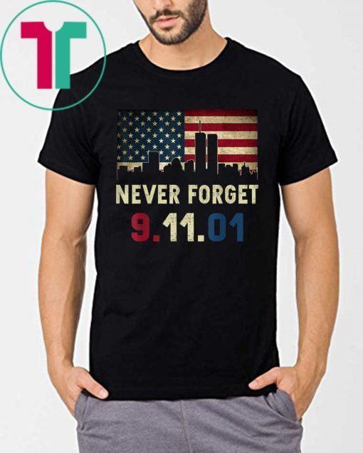 Vintage Never Forget Patriotic 911 American Flag Great TShirt