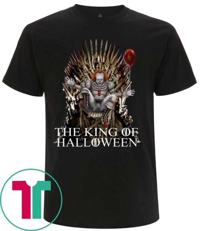 PENNYWISE IT THE KING OF HALLOWEEN IRON THRONE TEE SHIRT