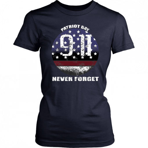 Patriot Day Memorial American Flag 911 Never Forget Tee Shirt