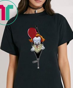 Pennywise IT In Zipper Pocket Halloween Shirt