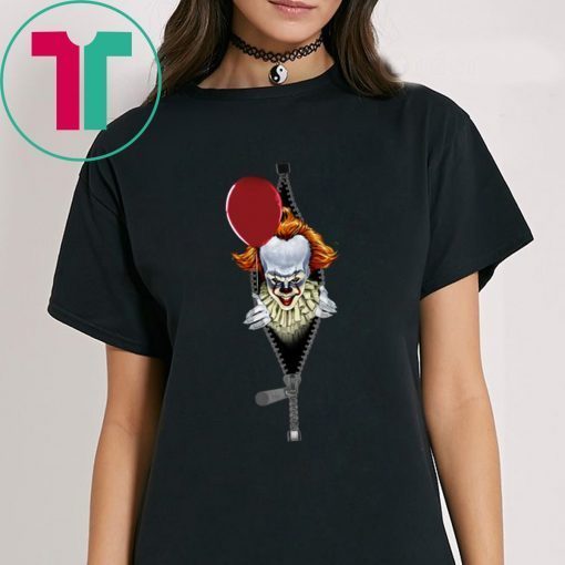 Pennywise IT In Zipper Pocket Halloween Shirt