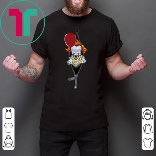 Pennywise IT In Zipper Pocket Halloween Shirt