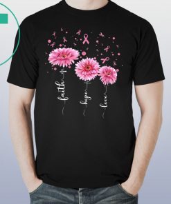 Pink Daisy Flower Breast Cancer Awareness T-Shirt for Mens Womens