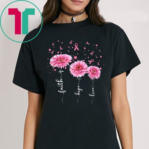Pink Daisy Flower Breast Cancer Awareness T-Shirt for Mens Womens