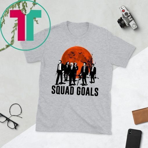 HALLOWEEN SQUAD GOALS HORROR CHARACTERS MOON T-SHIRT