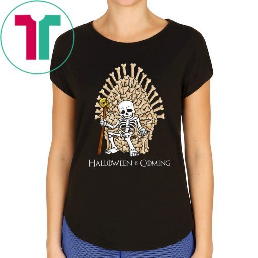 Skeleton Bones Throne Funny Halloween Funny T-Shirt