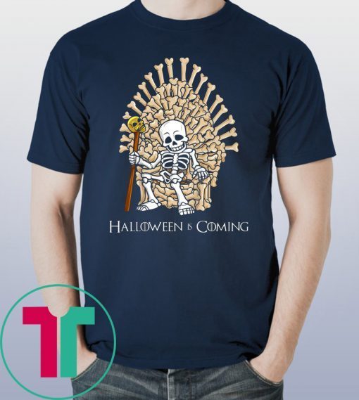 Skeleton Bones Throne Funny Halloween Funny T-Shirt